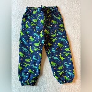 NWT Jan and Jul Rain Pants, lined/ waterproof. Dinosaur Print. Sz 3T